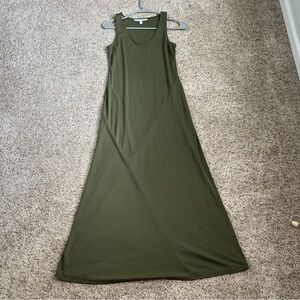 Elizabeth and James Olive Green Sleeveless Maxi Dress XS Contemporary Minimalist